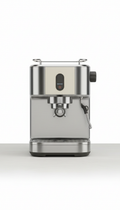 Brushed steel semi-automatic espresso machine